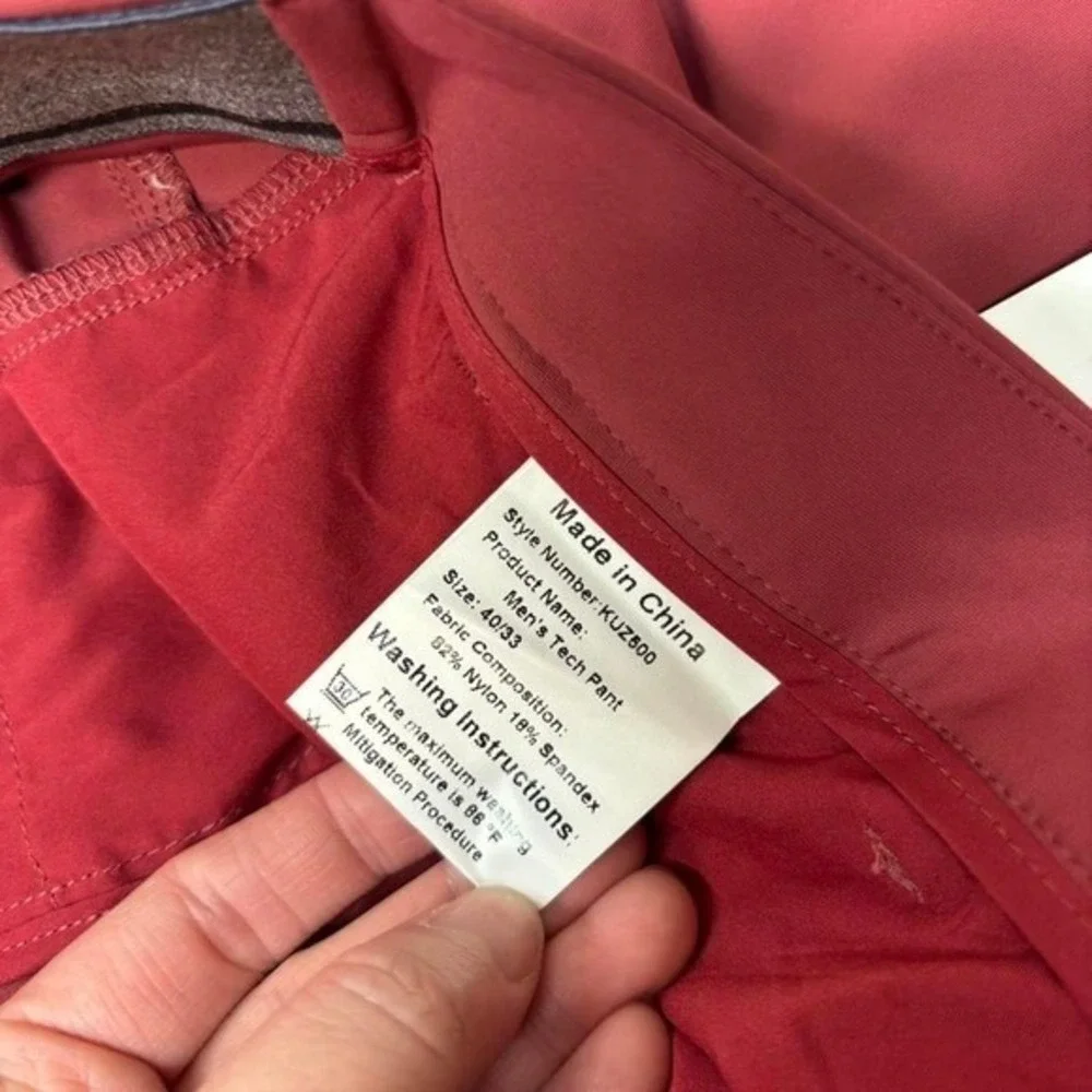 Boston Scott Polo Golf Pants Mens 40/33 Burgundy Preppy Office Resortwear Chino - Picture 6 of 6